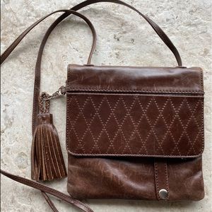 HOBO-Brown Smooth Leather Crossbody Organizer